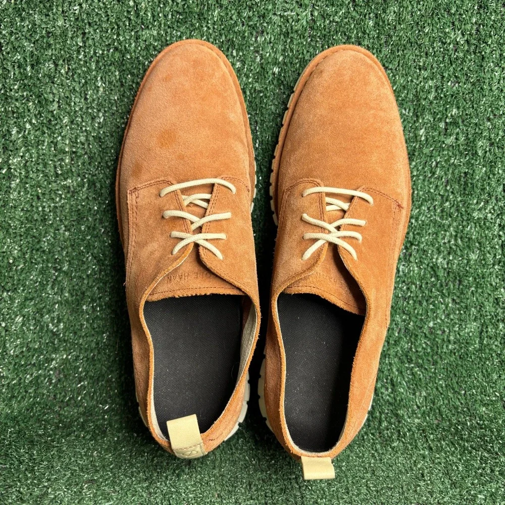 Cole Haan Zerogrand Suede Lace Up Oxford C31260 Casual Dress Shoe Orange Mens 11